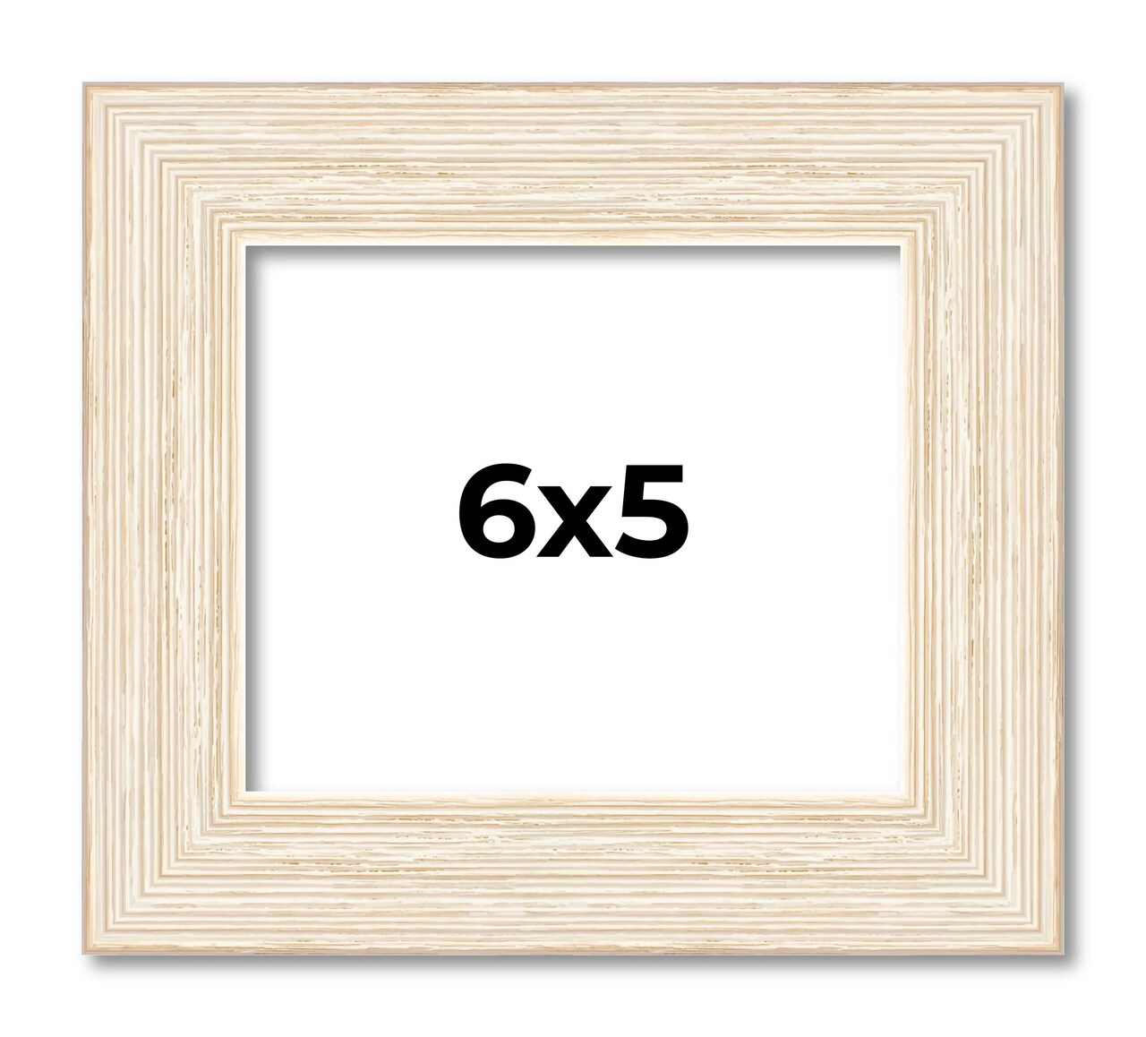 6x5 Wide Barnwood Picture Frame with UV-Resistant Acrylic & Acid Free Backing, Available in 6 Paint Finishes - Grey, Brown, White, and Black